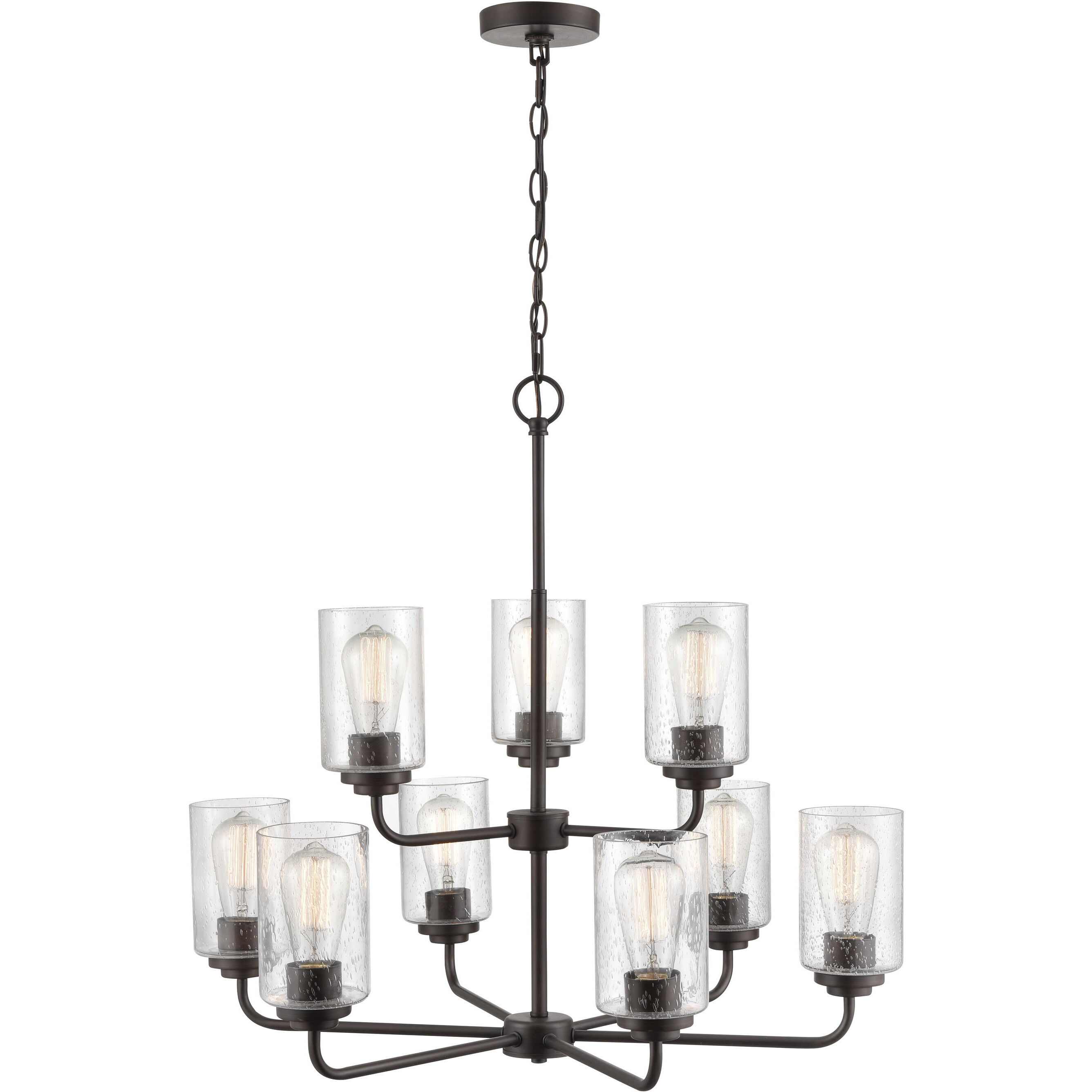 Moven 9 Light 28 inch Rubbed Bronze Chandelier Ceiling Light